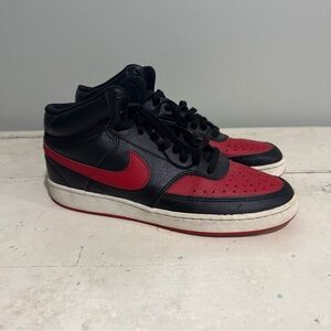 Nike Court Vision Low Red/Black Mens Tennis Shoes - Sz. 9